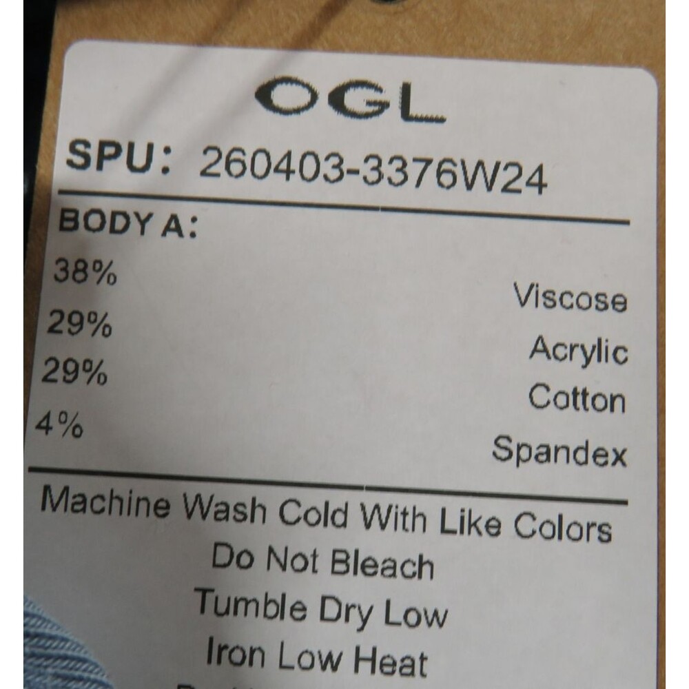 OGL Cotton Blend Stand Collar V-Neck Dolman Sleeve Top Blue Size Large - Picture 6 of 6